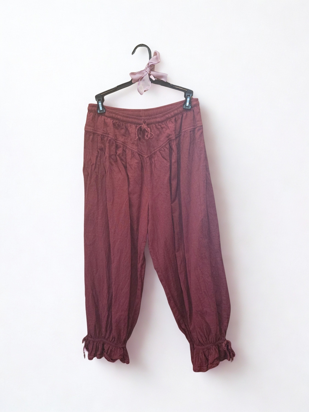 Red Bloomers Women's Drawstring Cotton Pants
